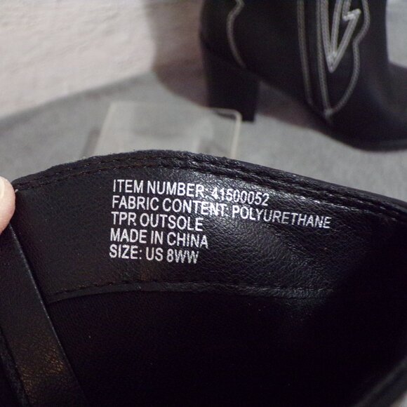 Torrid Cowgirl Boots Black w/White Detail New Size 8ww - Picture 3 of 6